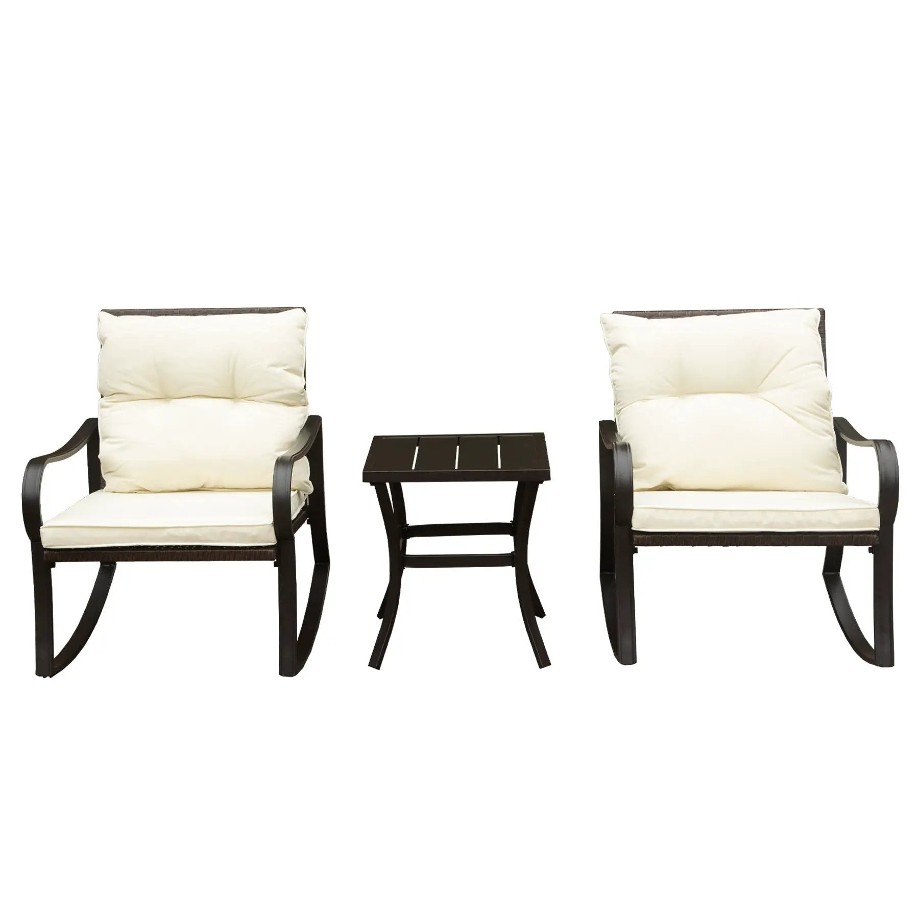 Metal 2 - Person Outdoor Patio Rocking Seating Group with Cushions by HouseOfZazla