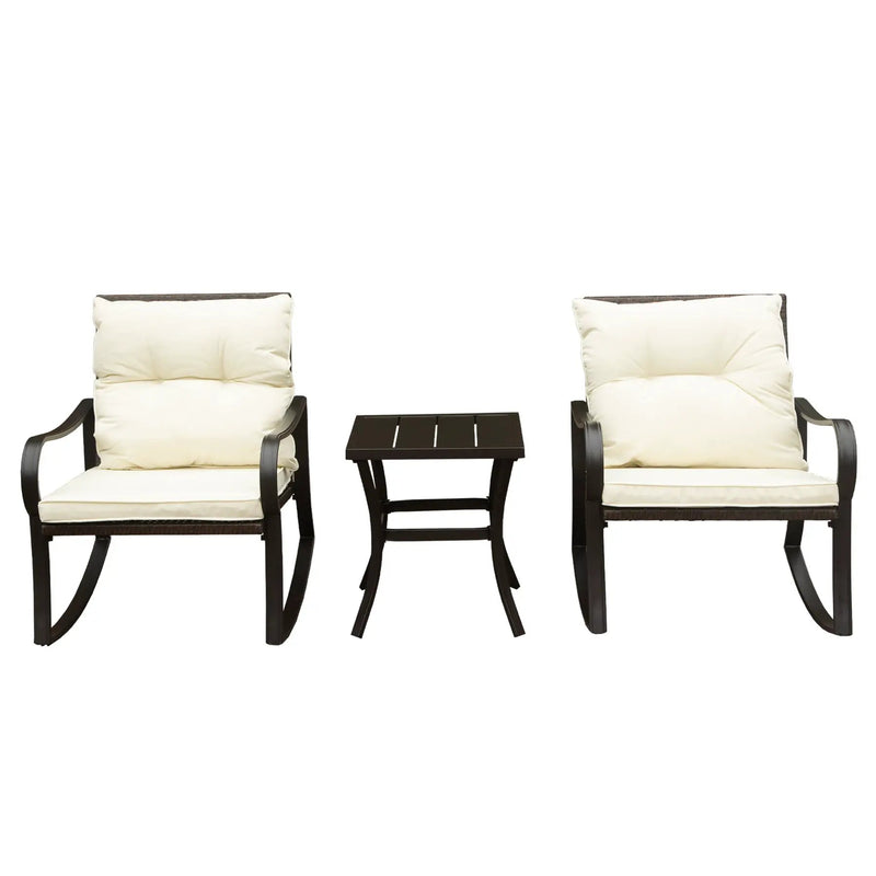 Metal 2 - Person Outdoor Patio Rocking Seating Group with Cushions by HouseOfZazla