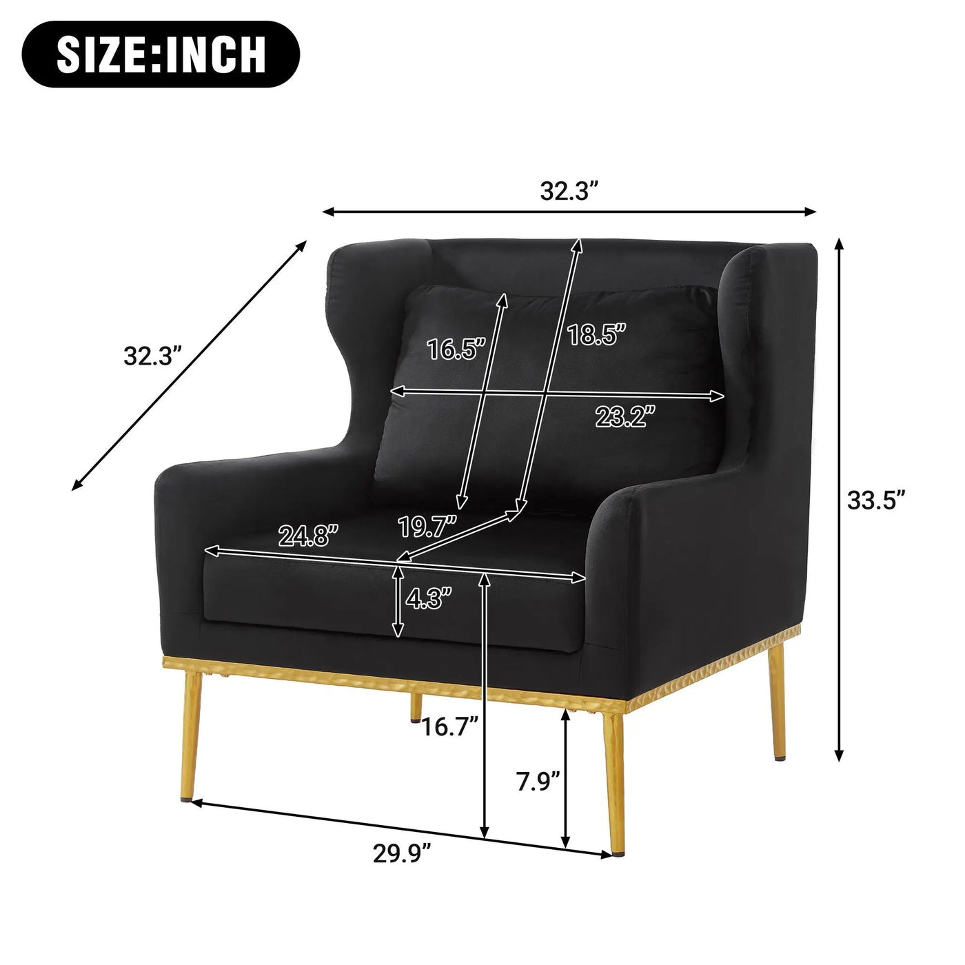 Elegant Curved Armrest Accent Armchair by HouseOfZazla