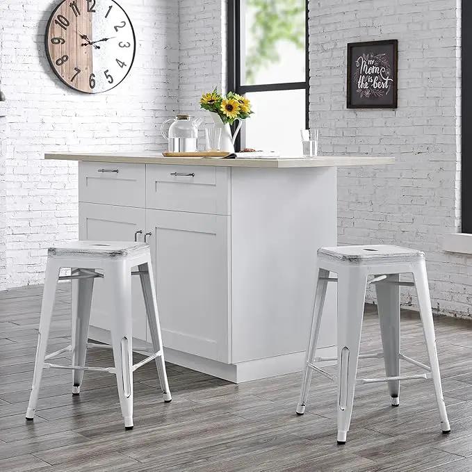Backless Modern Industrial Bar Stools (Set of 2) by HouseOfZazla