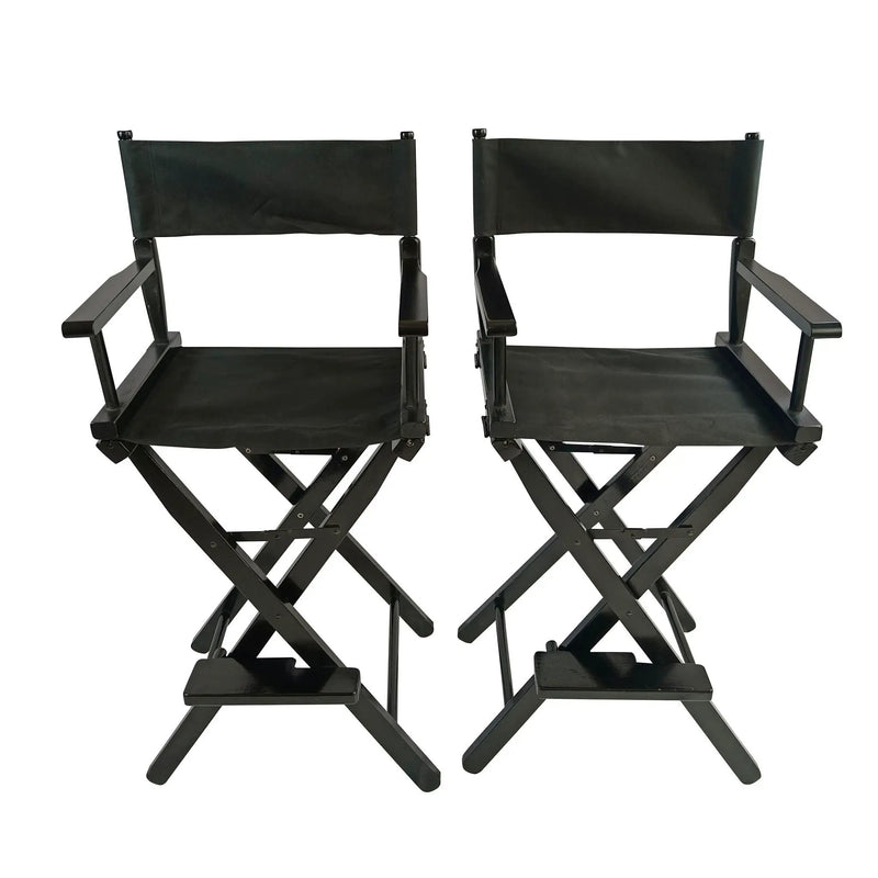 Casual Home Director's Chair, Foldable Style, Suitable For Adults (Set of 2) - Black by HouseOfZazla