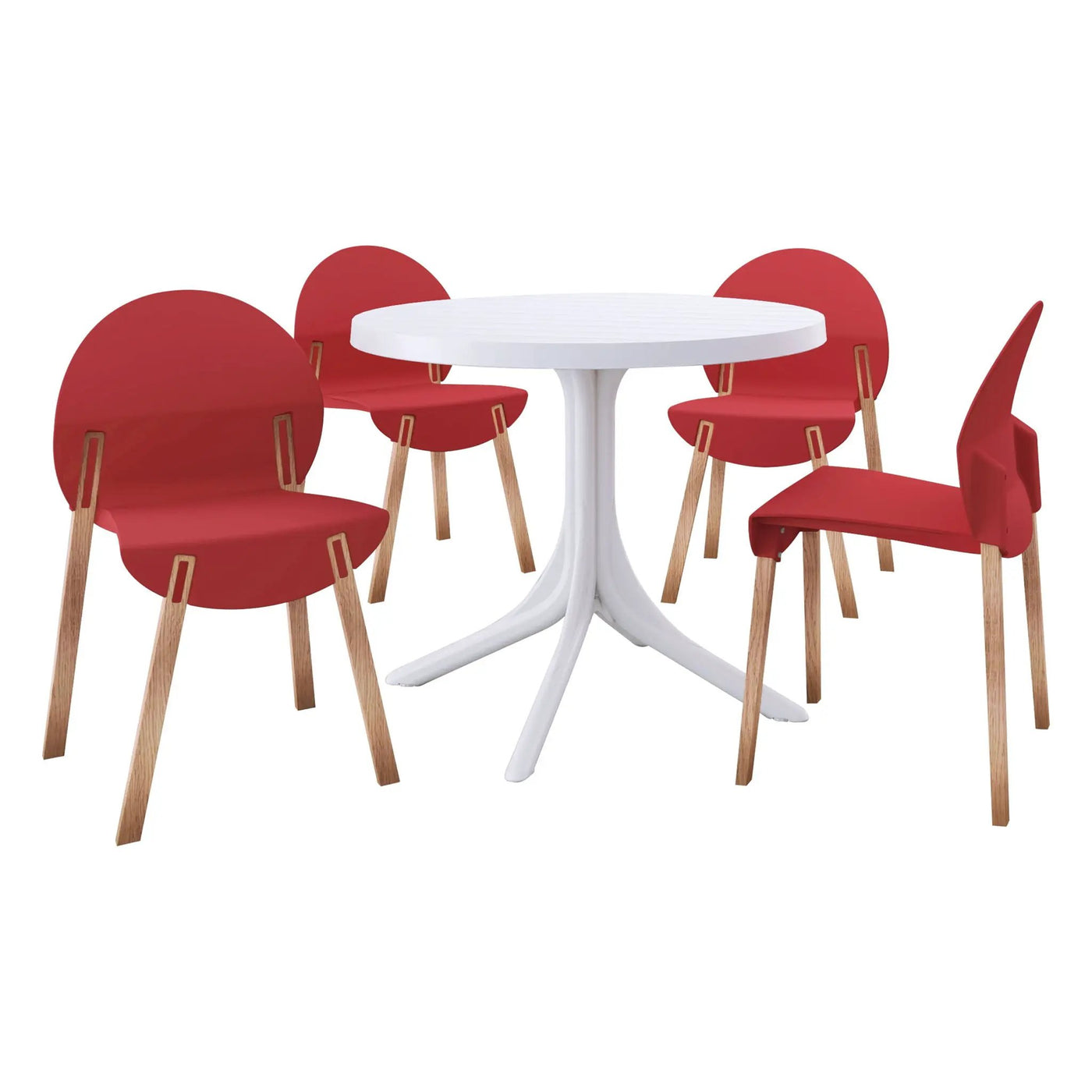 4 Piece Set Of Single Chairs, Traditional Elements With Round Table by HouseOfZazla