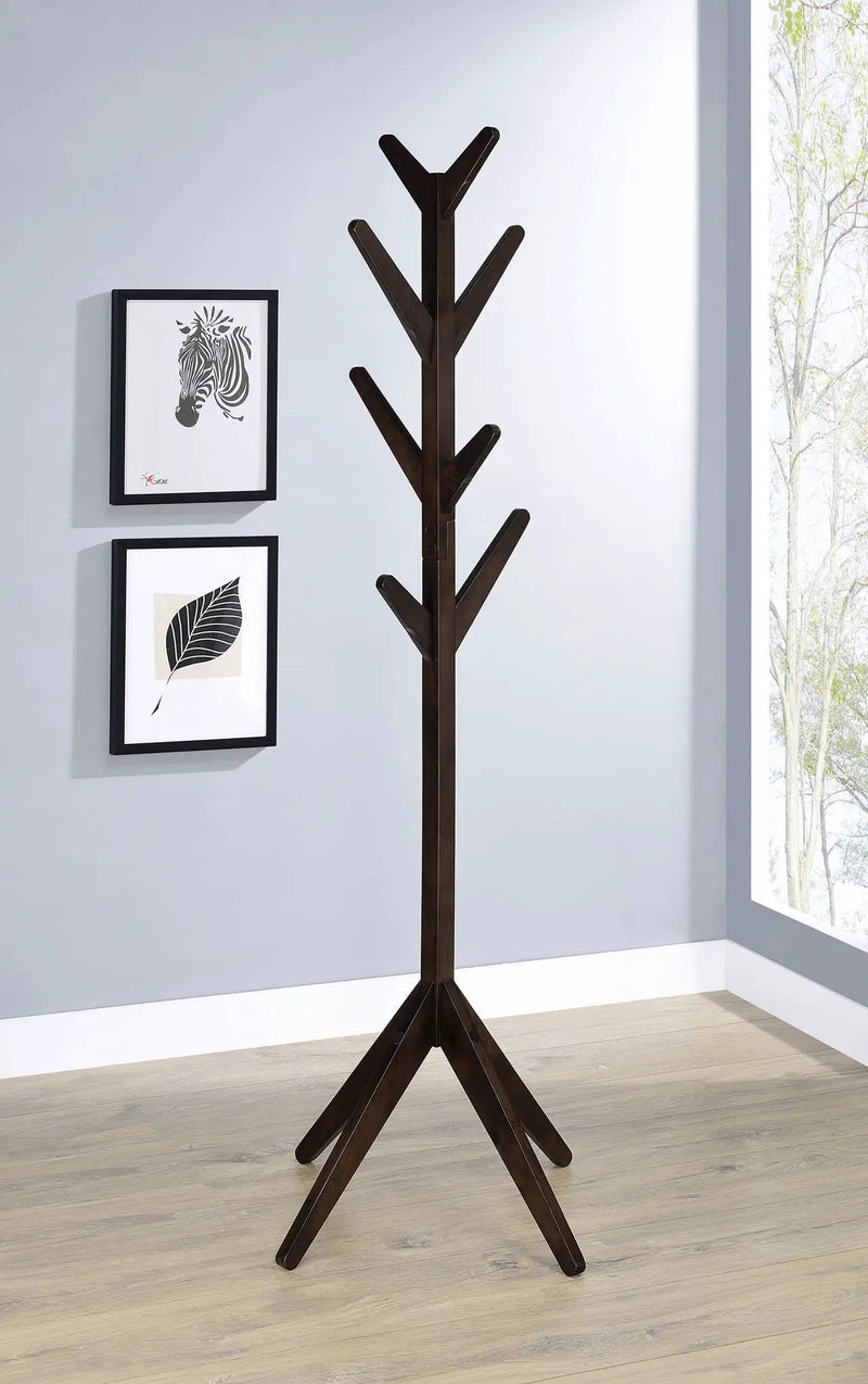Margaret Solid Wood Coat Rack Clothing Hanger Cappuccino by Unique Piece Furniture
