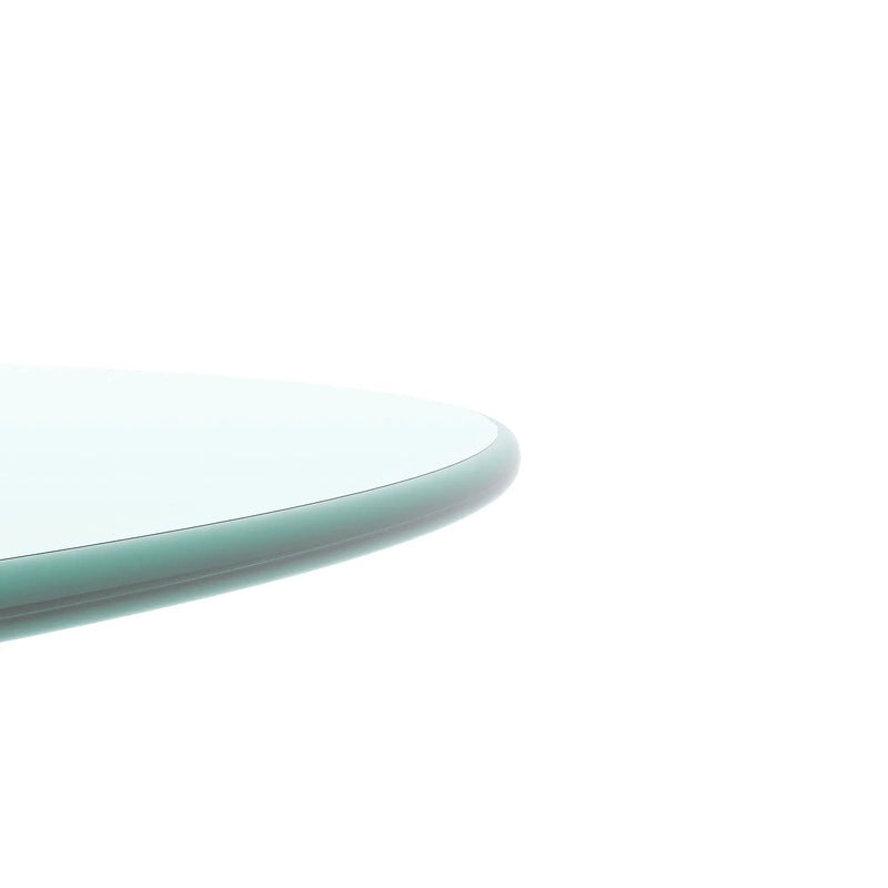 20" Round Tempered Glass Table Top Clear Glass 1 / 4" Thick Round Polished Edge - Transparent by HouseOfZazla