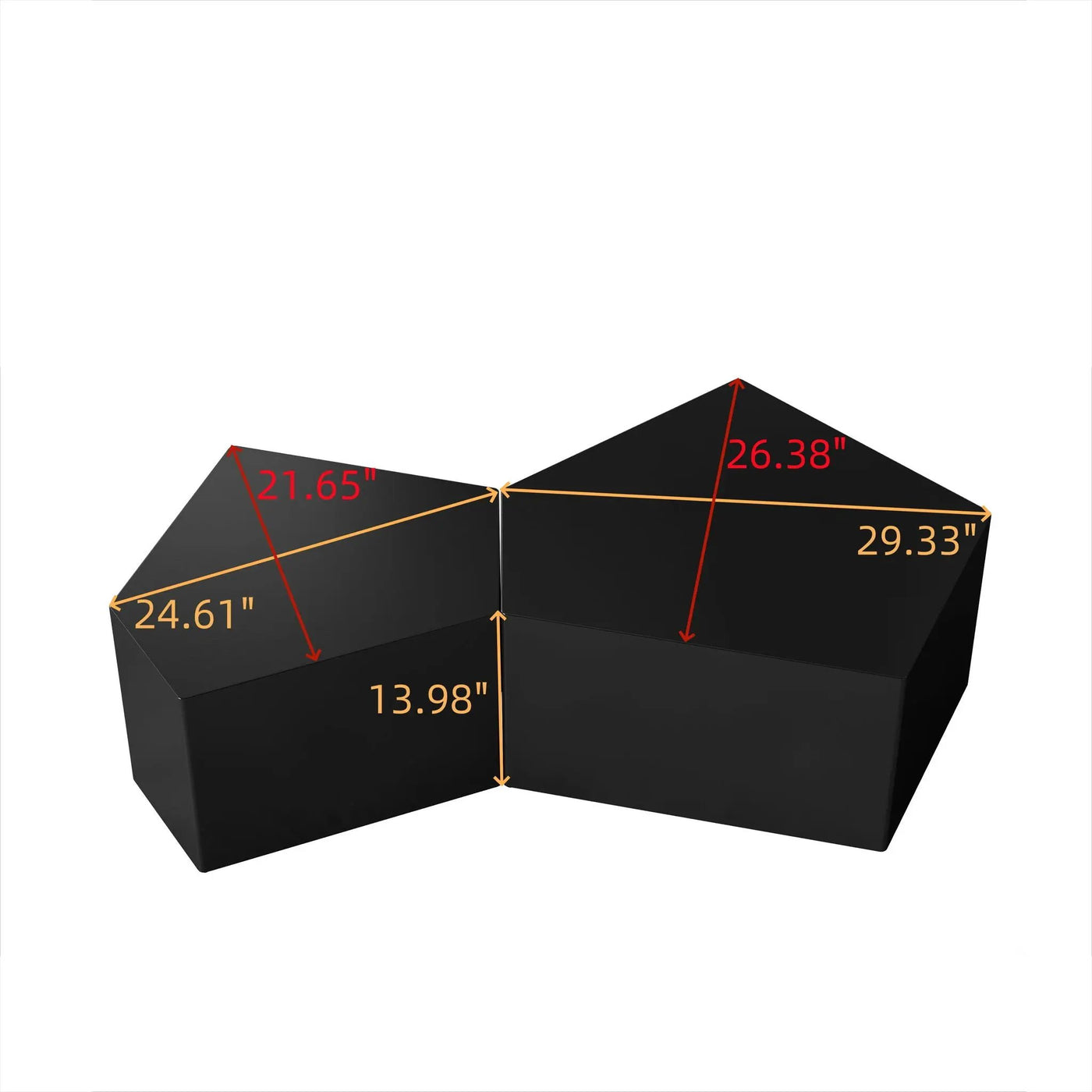 Irregular Pentagon Nesting Coffee Table Set by HouseOfZazla