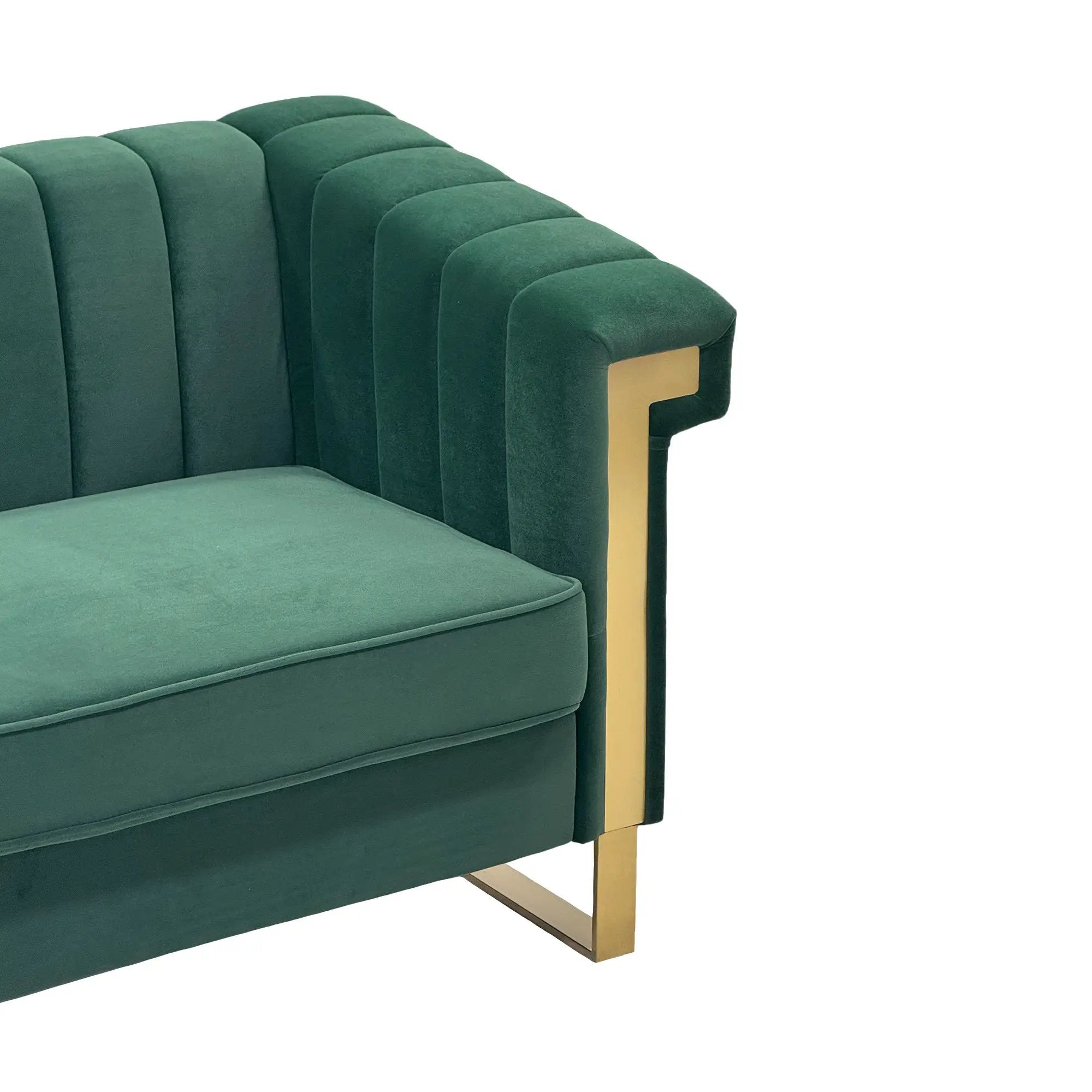 Emerald Green Velvet 2 Piece Sofa Set by HouseOfZazla