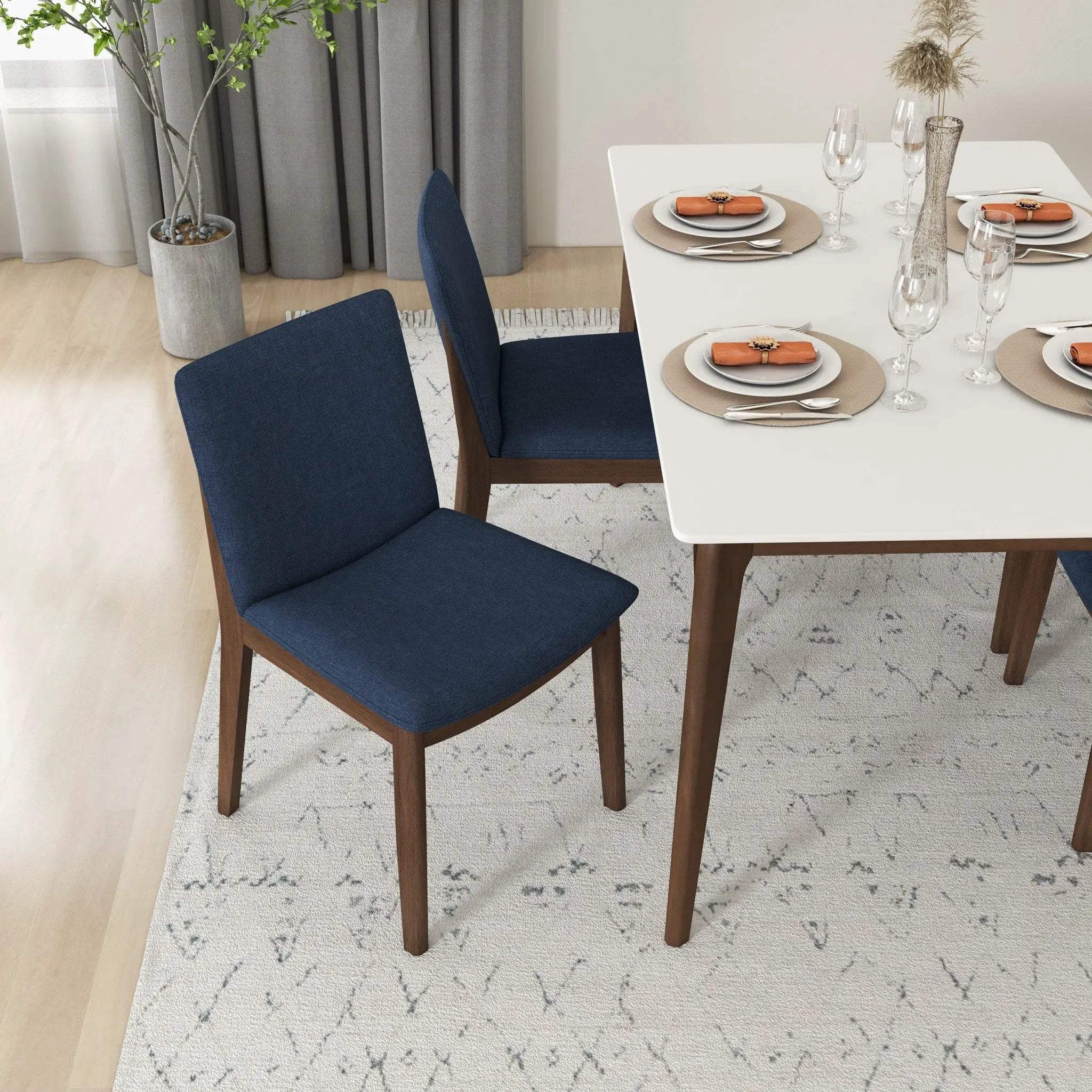 Laura - Mid-Century Modern Solid Wood Dining Chair (Set of 2) by HouseOfZazla