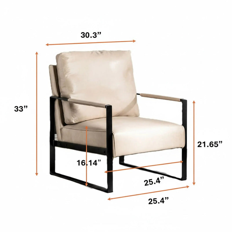Classic Mid Century Modern Accent Chair With Durable Square Metal Frame, Armchair by Unique Piece Furniture