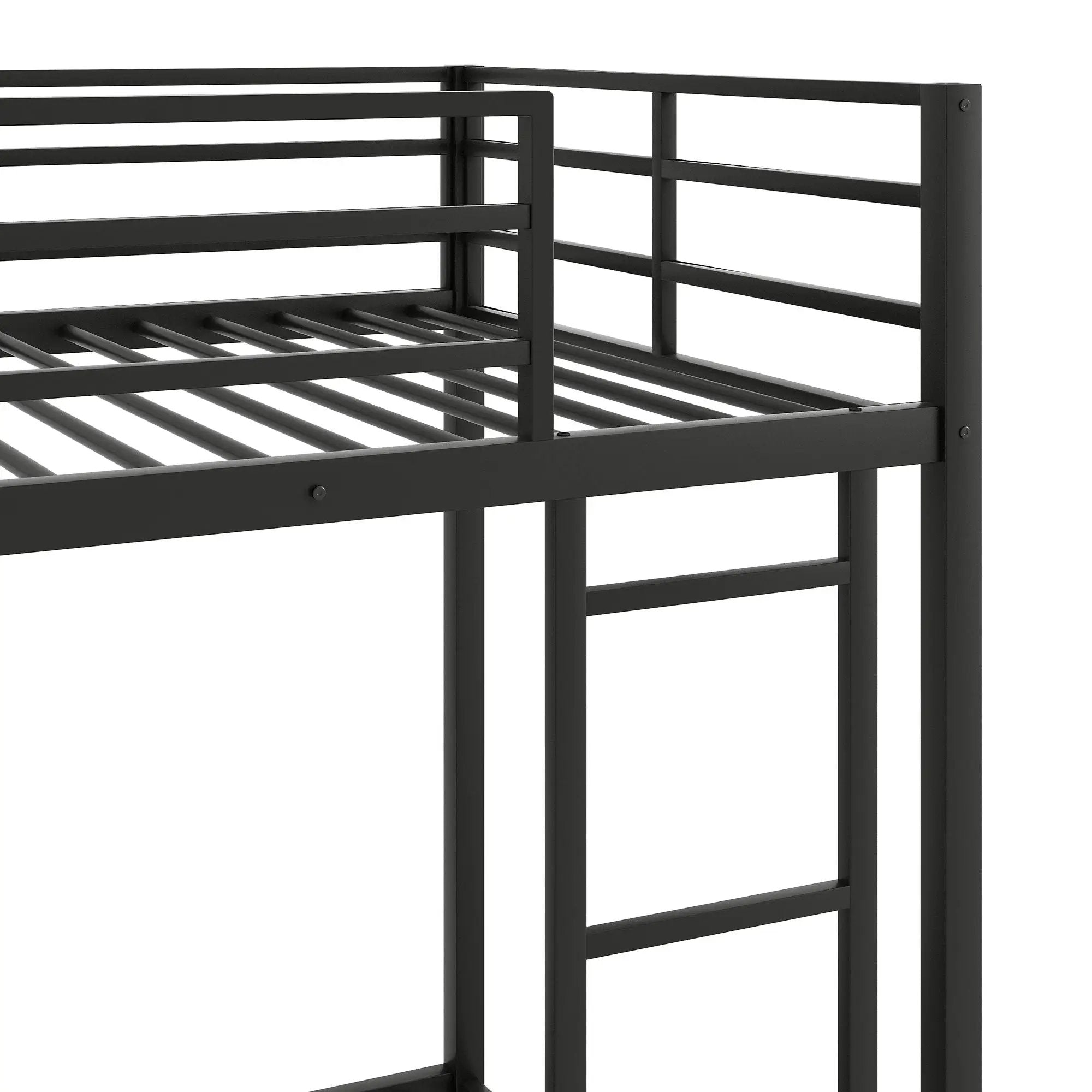 Metal Bunk Bed, Low Bunk Bed With Ladder by HouseOfZazla