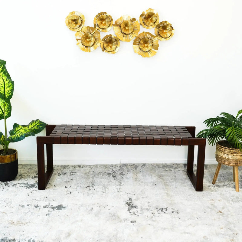 Christina - Bench - Cognac / Dark Brown / Tan by HouseOfZazla