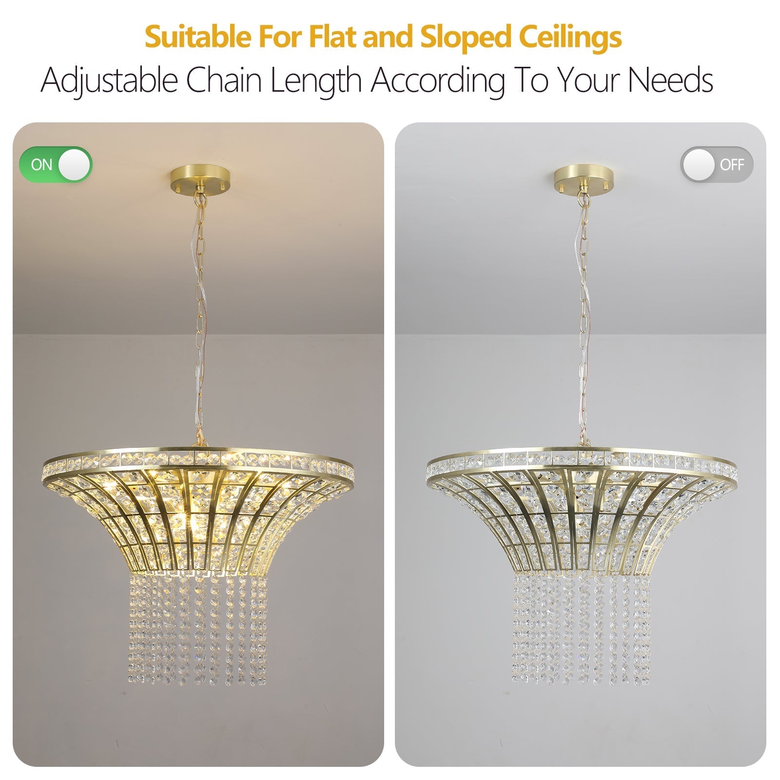 8-Light 23.6' Wide Crystal Waterfall Chandelier by HouseOfZazla