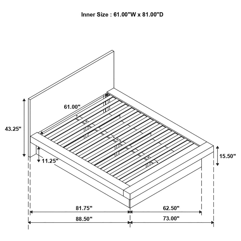 Jessica Wood Queen LED Panel Bed Snow White by Unique Piece Furniture