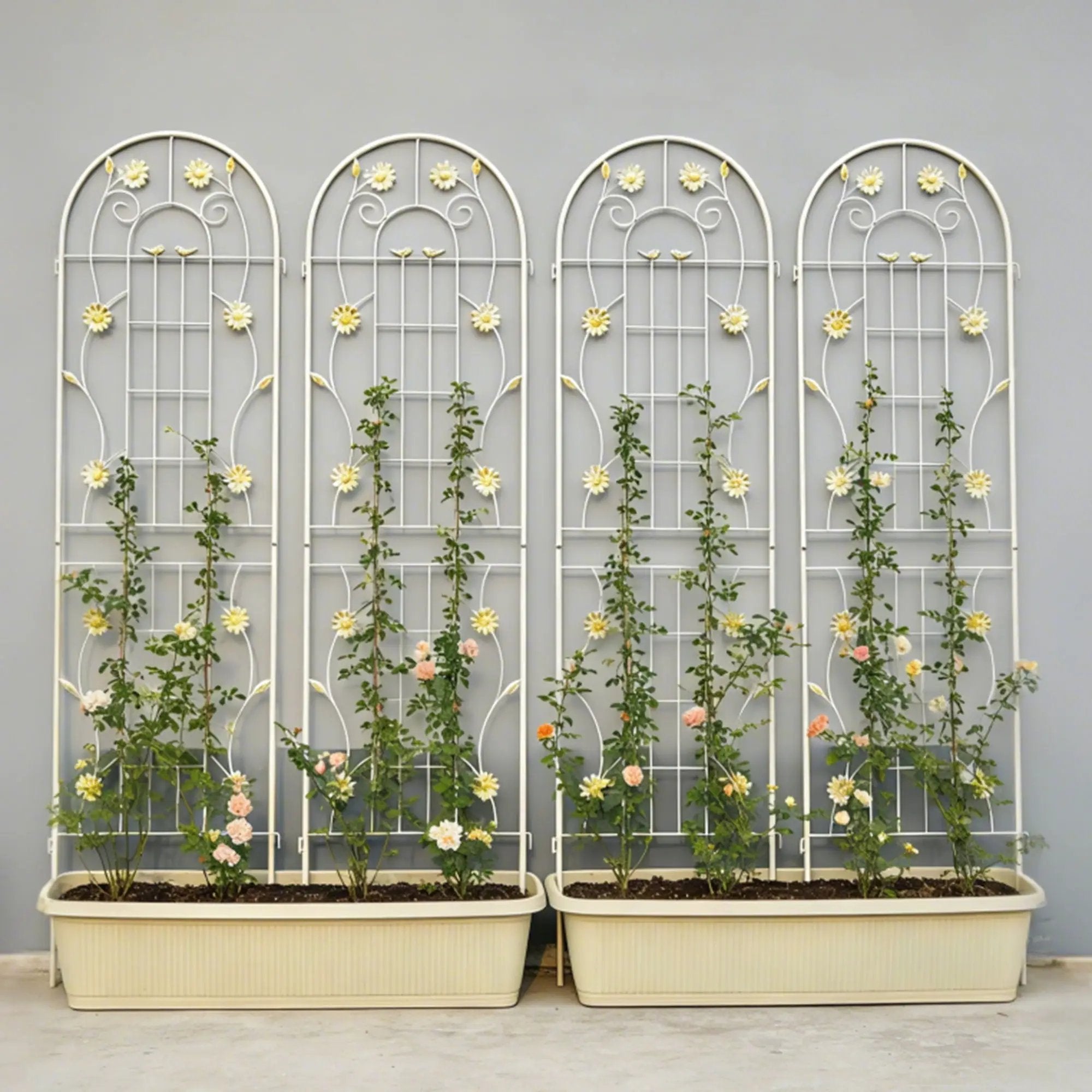Metal Garden Trellis Rustproof Trellis For Climbing Plant Outdoor Flower Support by Unique Piece Furniture