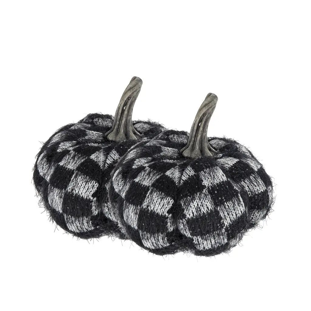 Set of 2 Fabric Black Pumpkins by HouseOfZazla