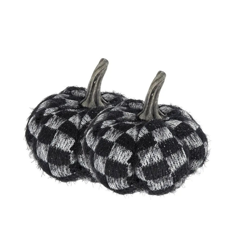 Set of 2 Fabric Black Pumpkins by HouseOfZazla