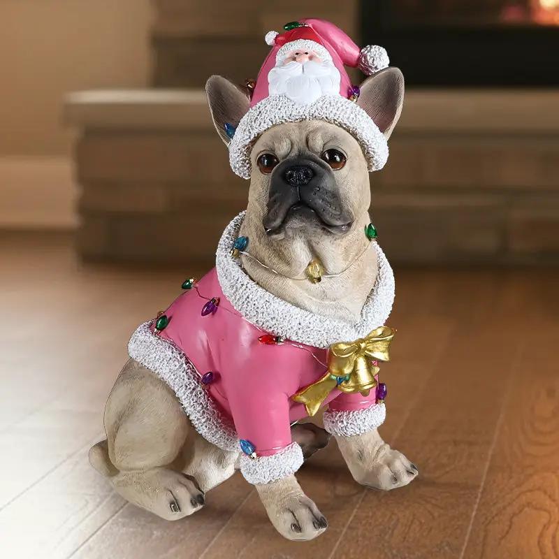 Christmas French Bulldog Statue by HouseOfZazla