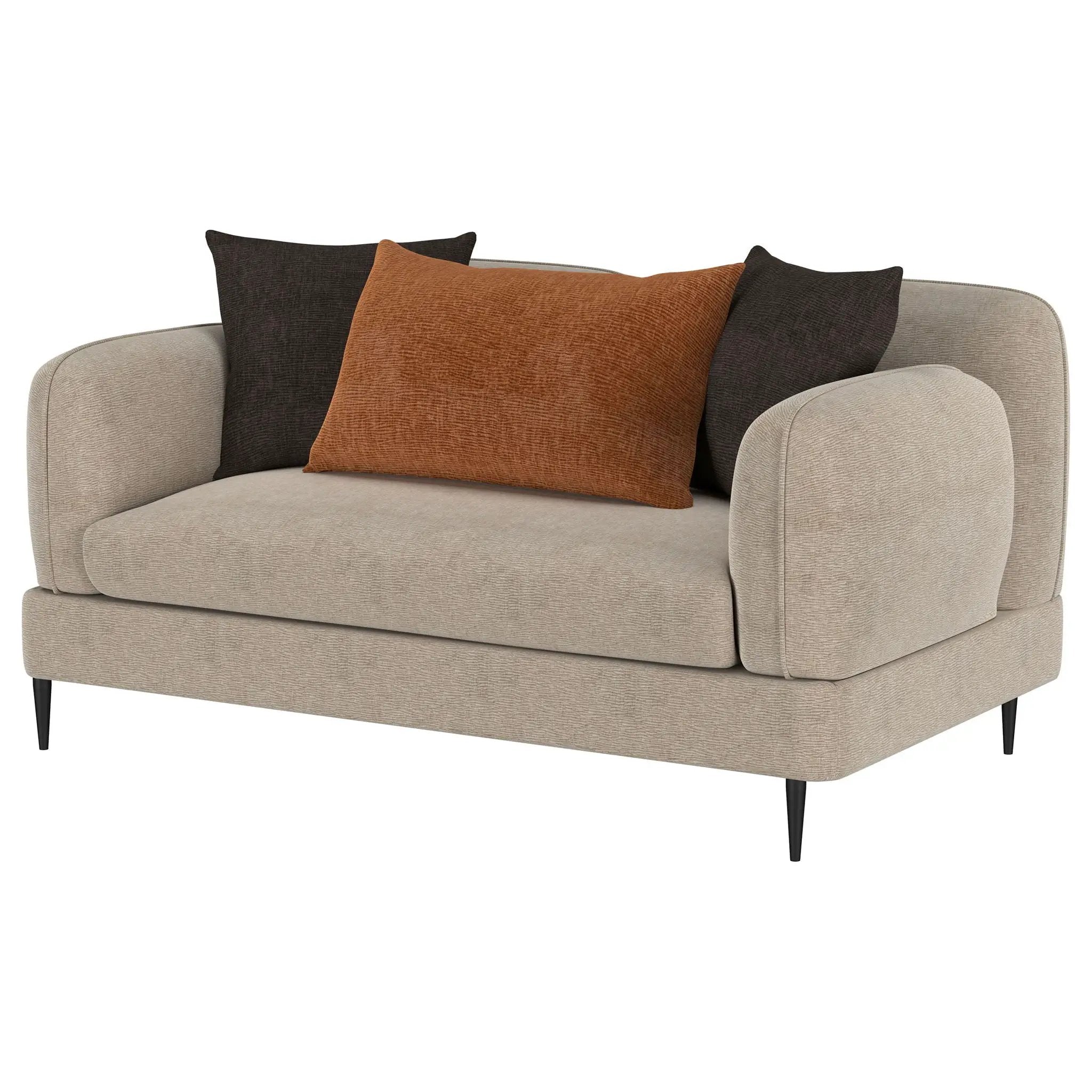 Jade Chenille Upholstered Sculpted Track Arm Loveseat Latte by Unique Piece Furniture