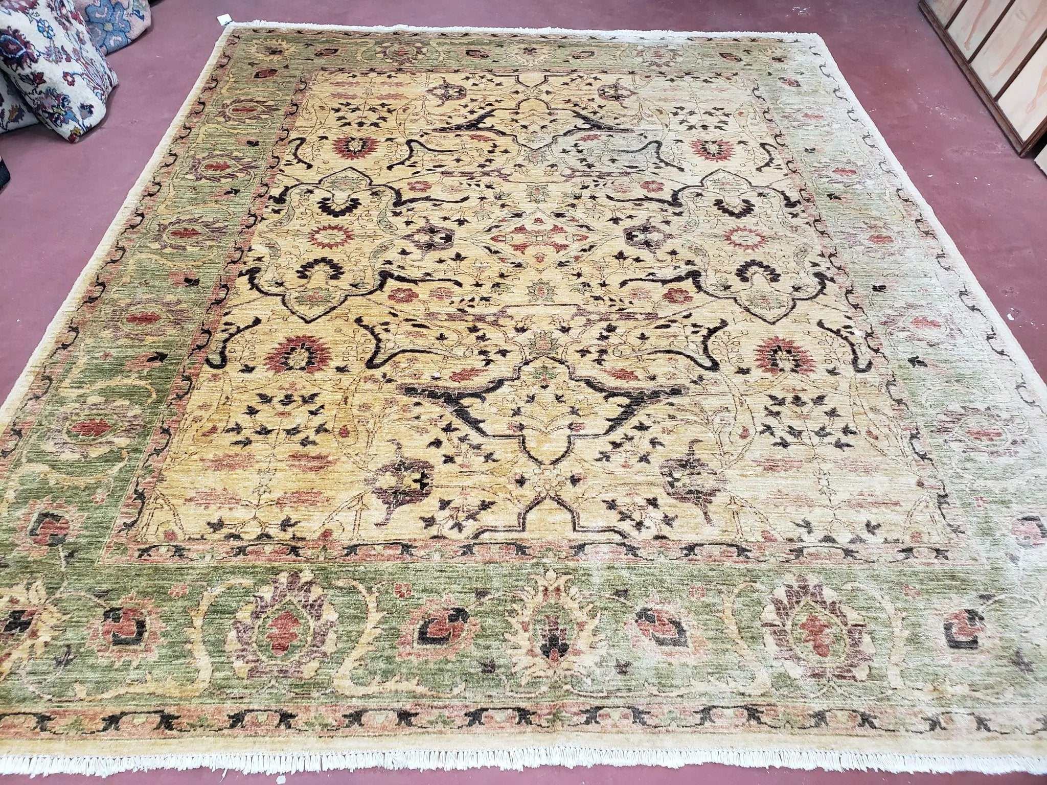 Pakistani Peshawar Rug 8x10, Farmhouse Rug, Oushak Carpet, Wool by Jewel Rugs