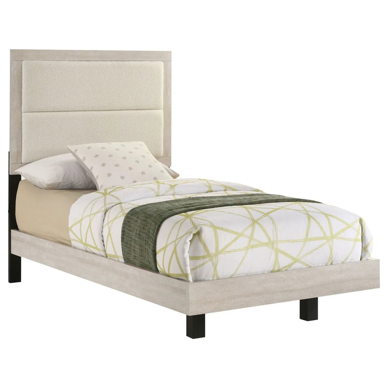 Trenton 54-inch Wood Twin Panel Bed Rustic Cream by Unique Piece Furniture