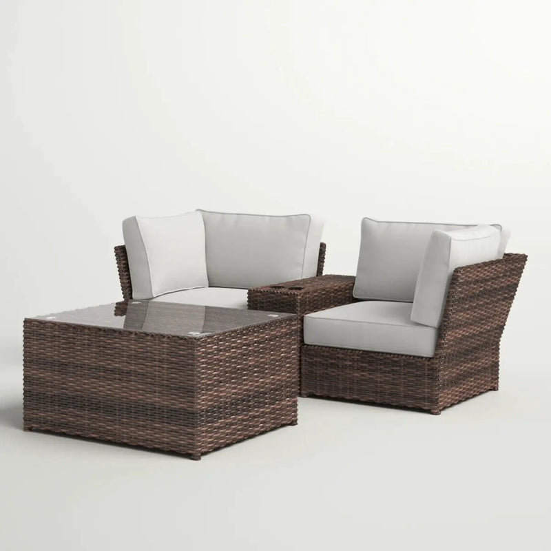 Comfortable Modern Patio Rattan Sectional Set With Cushions by HouseOfZazla