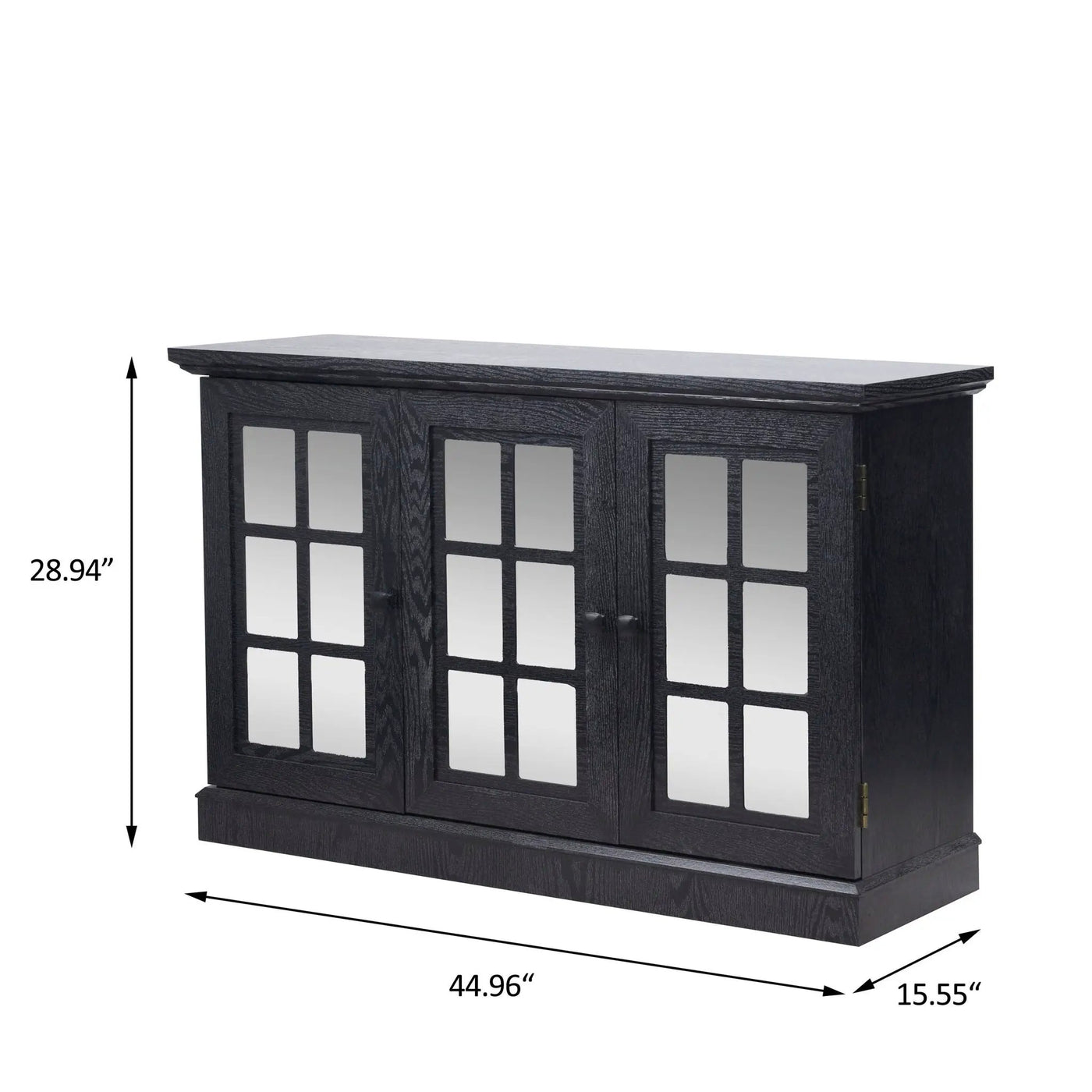 Storage Cabinet With 3 Mirrored Acrylic Doors, Adjustable Shelves by HouseOfZazla