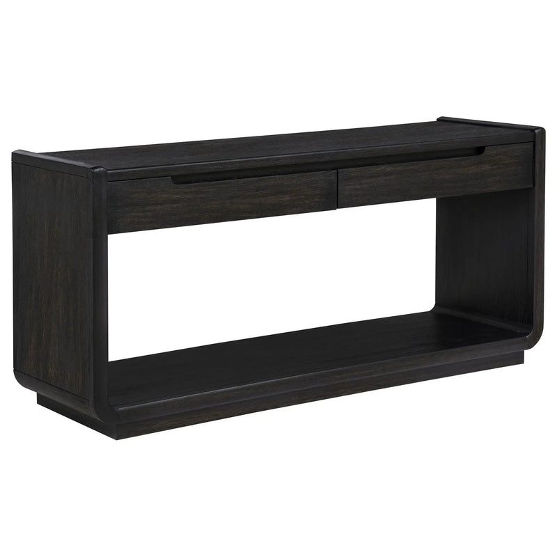 Leandro 2-drawer Entryway Sofa Console Table Burnished Black by Unique Piece Furniture