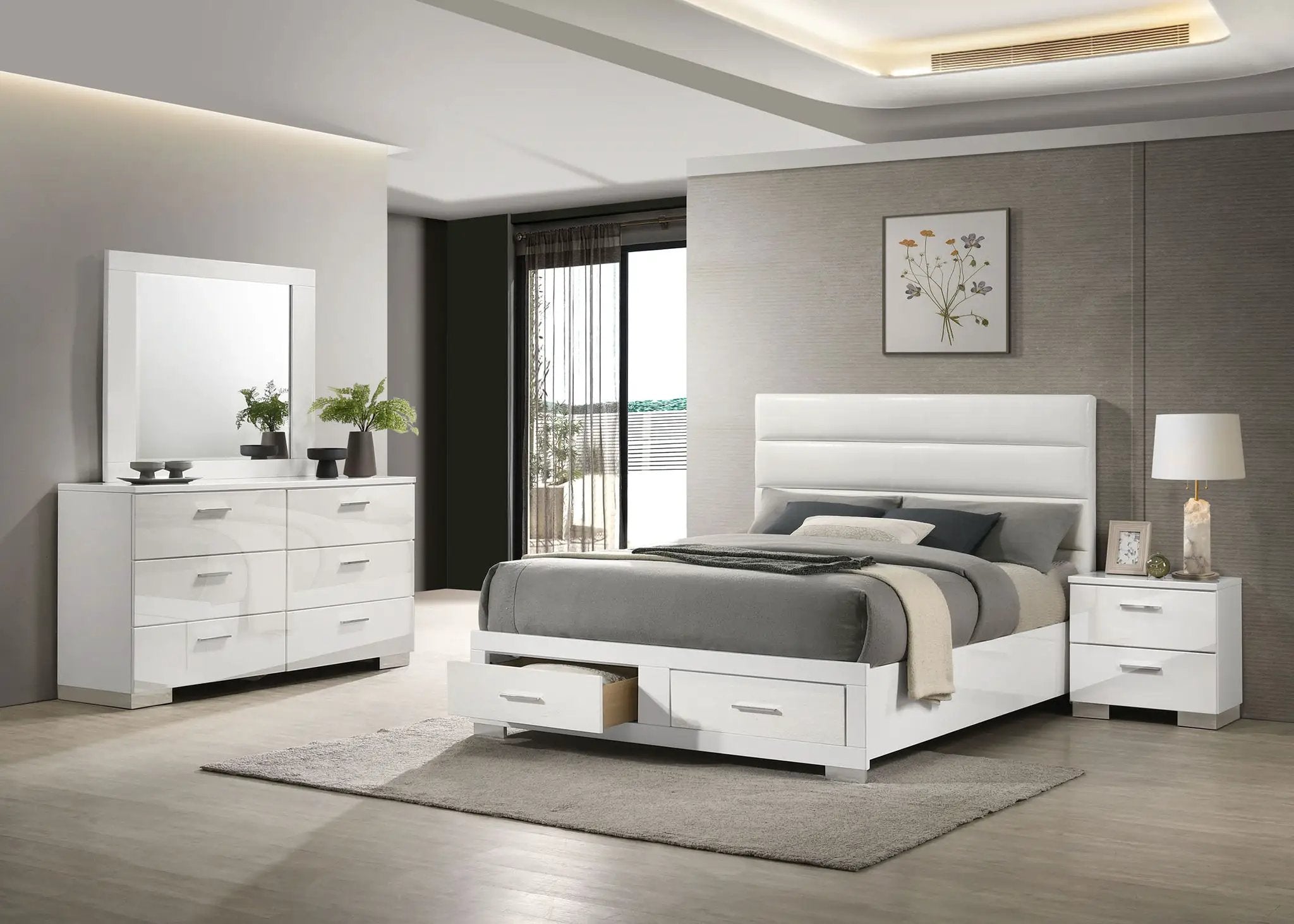 Felicity 4-piece California King Platform Bedroom Set White by Unique Piece Furniture
