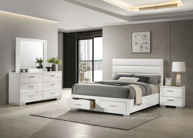 Felicity 4-piece California King Platform Bedroom Set White by Unique Piece Furniture