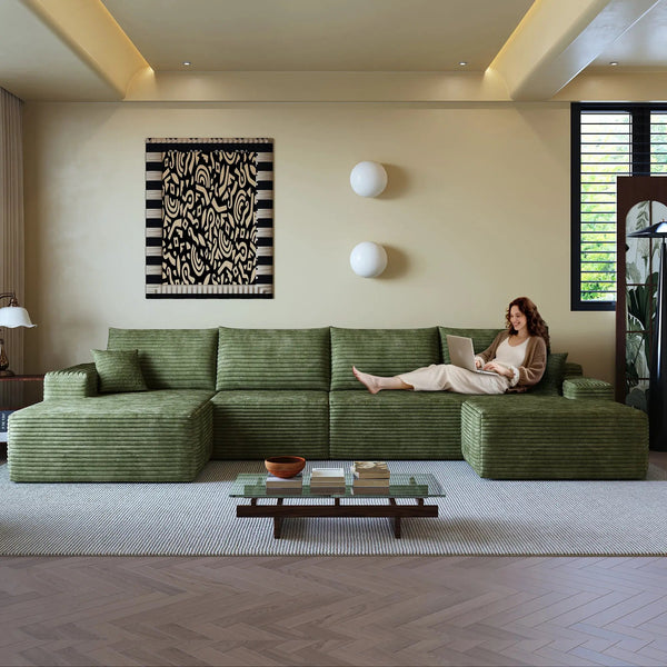 135" Cloud Sectional Sofa with 1 Ottoman, photo 2 of 10