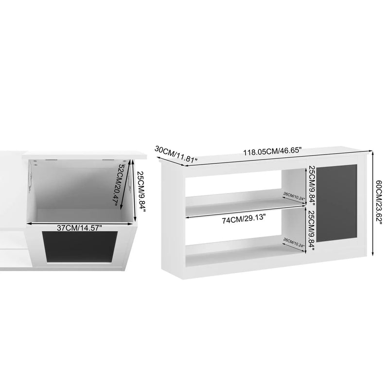 3 In 1 Bookshelf And Toy Storage Cabinet With Chalkboard, Organizer For Playroom Featuring And Spacious Storage - White by Unique Piece Furniture