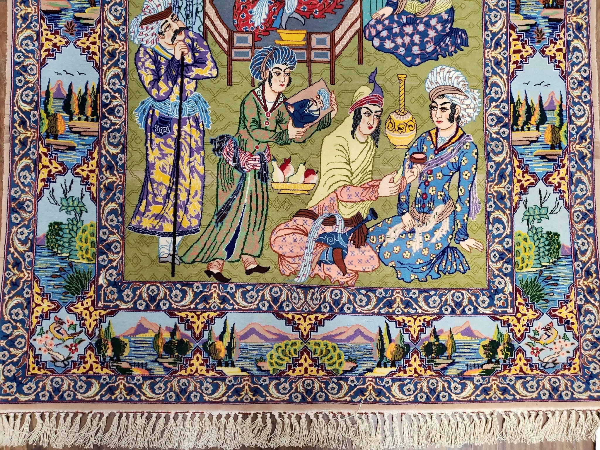 Persian Isfahan Pictorial Rug 3x5 – Kork Wool on Silk by Jewel Rugs