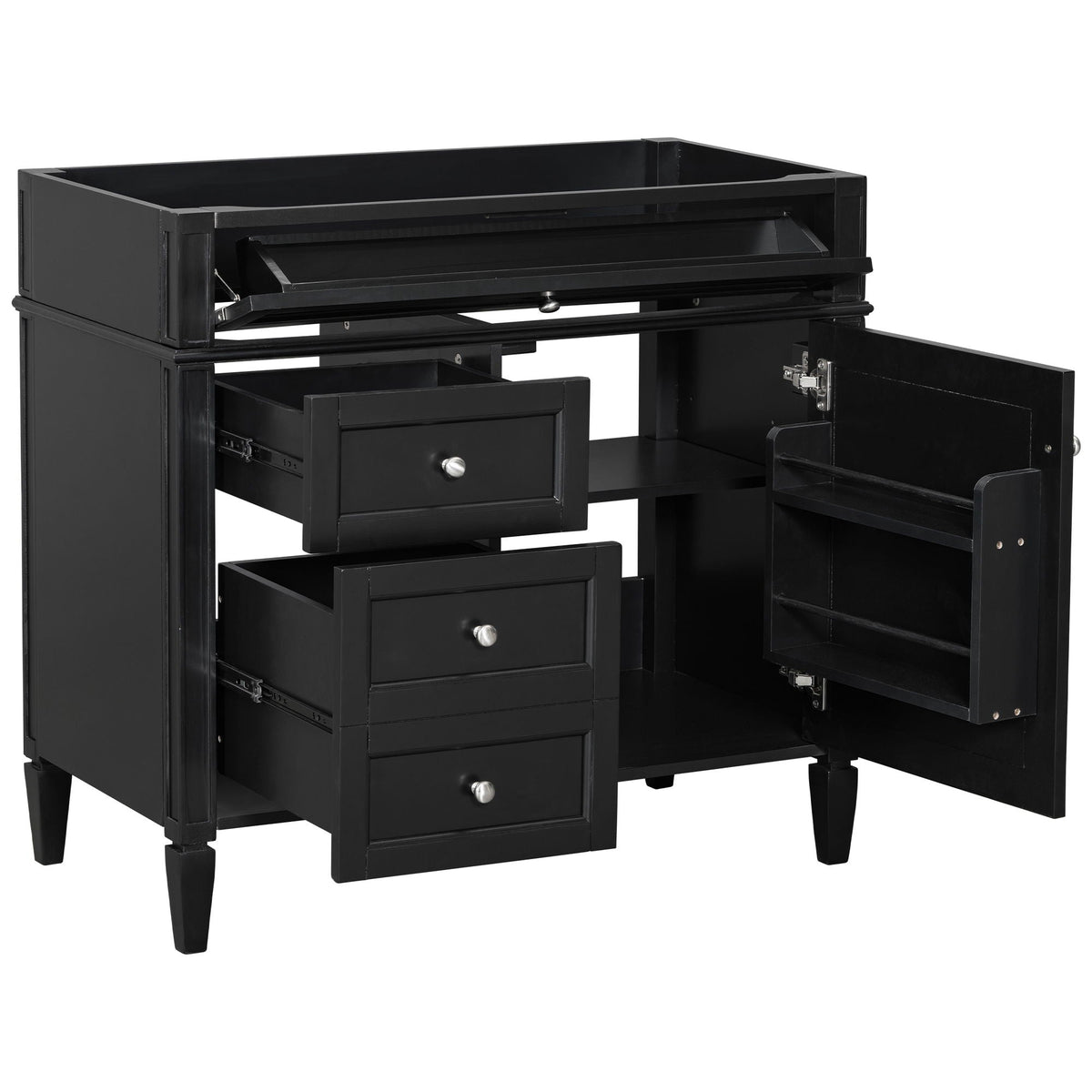 Bathroom Vanity with 2 Drawers and Tip-Out Storage - Multiple Colors, photo 9 of 40