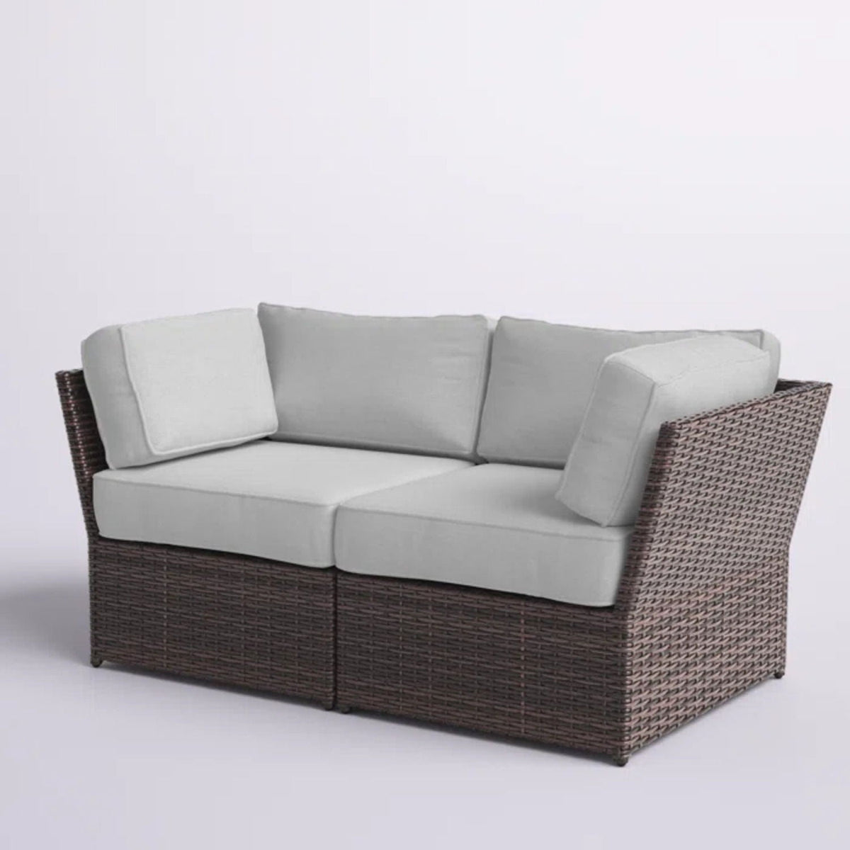 Outdoor Wicker Loveseat with Cushions - Brown, photo 6 of 7