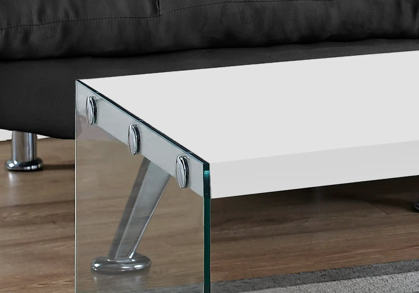 Coffee Table Rectangular For Living Room Clear Tempered Glass by Unique Piece Furniture