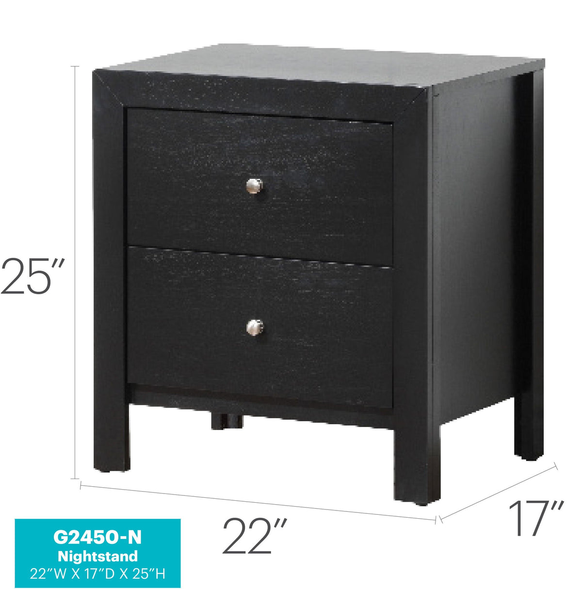 Charming Nightstand With Drawers - Wood Nightstand with Storage - Dark Gray, Dark Red, Black, White, photo 20 of 24
