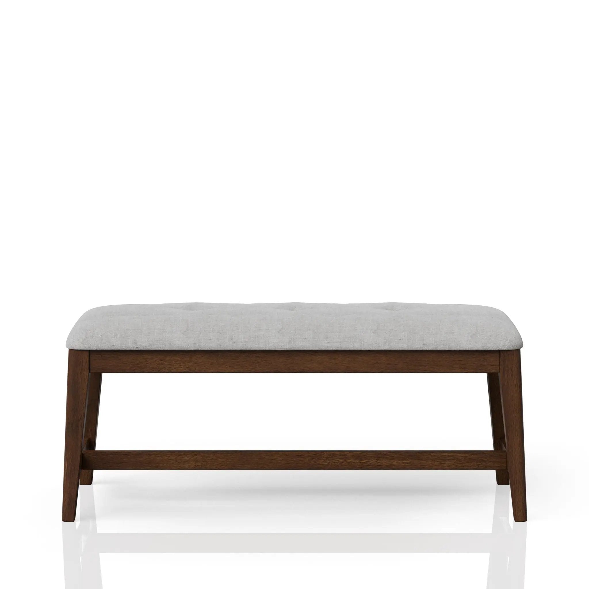 Backless Upholstered Dining Bench Mid Century Seating - Beige by HouseOfZazla