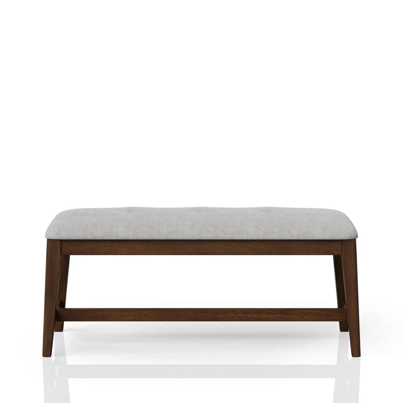 Backless Upholstered Dining Bench Mid Century Seating - Beige by HouseOfZazla