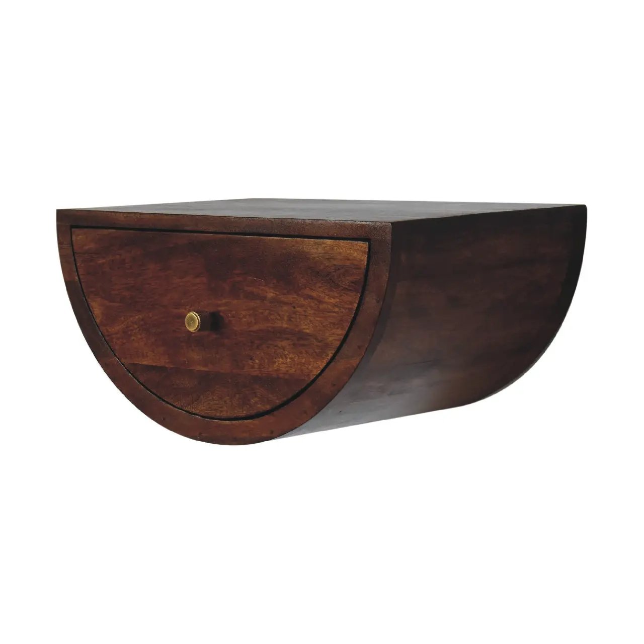 Solid Wood Chestnut Crescent Floating Nightstand by HouseOfZazla