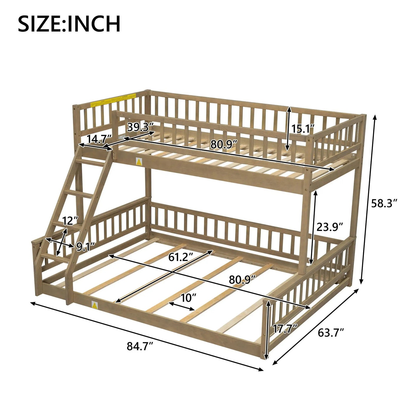 Bunk Bed With Ladder And Guardrails by HouseOfZazla