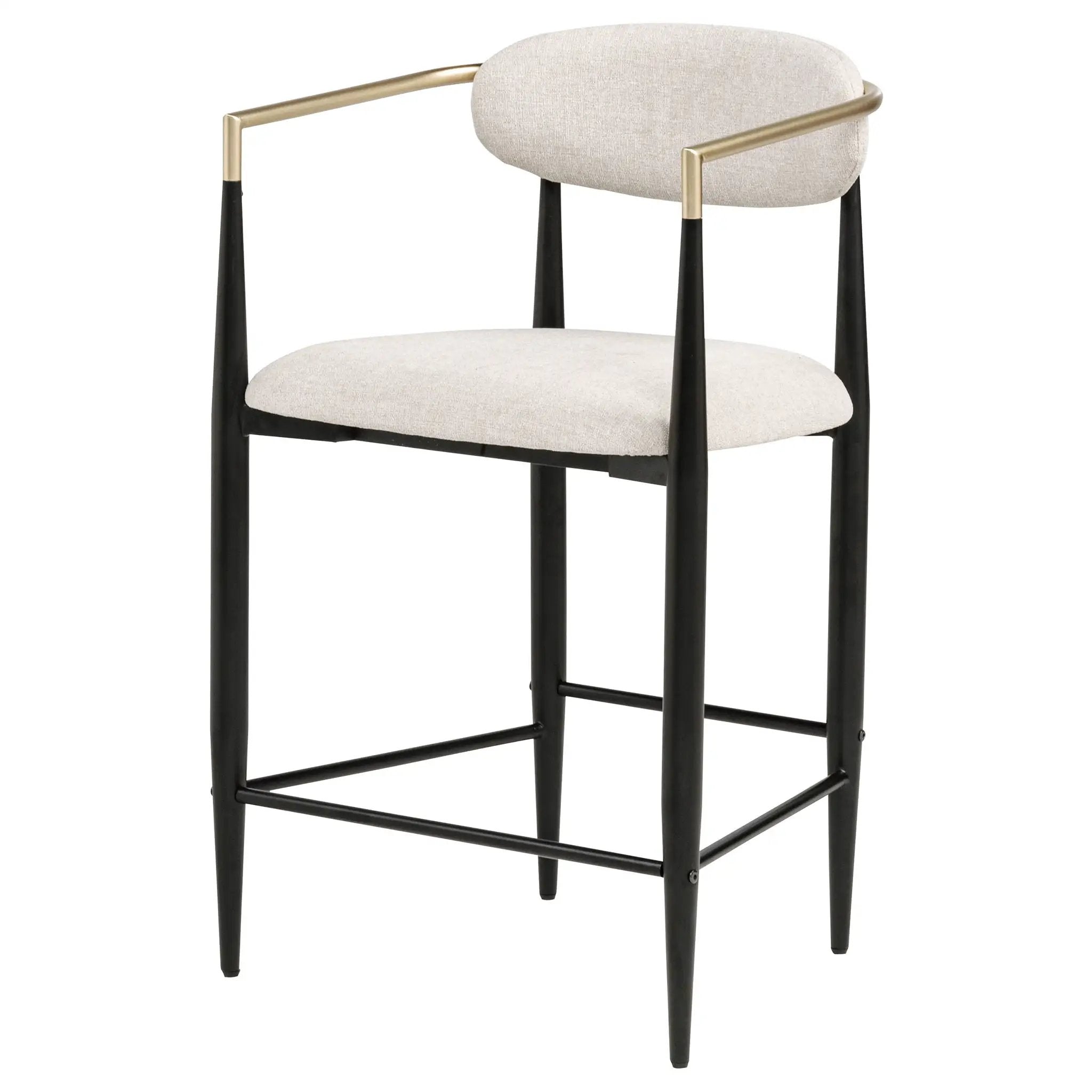Tina Fabric Upholstered Counter Chair Beige (Set of 2) by Unique Piece Furniture