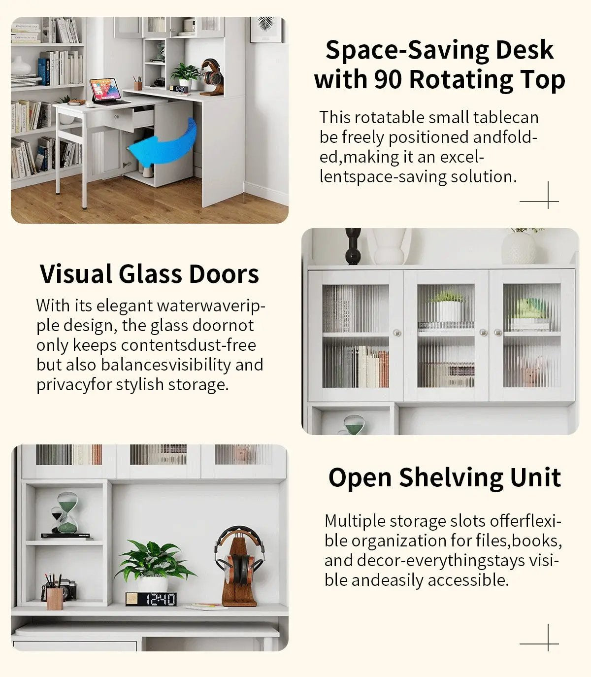 Computer Desk with Glass Door for Home Office or Study by HouseOfZazla