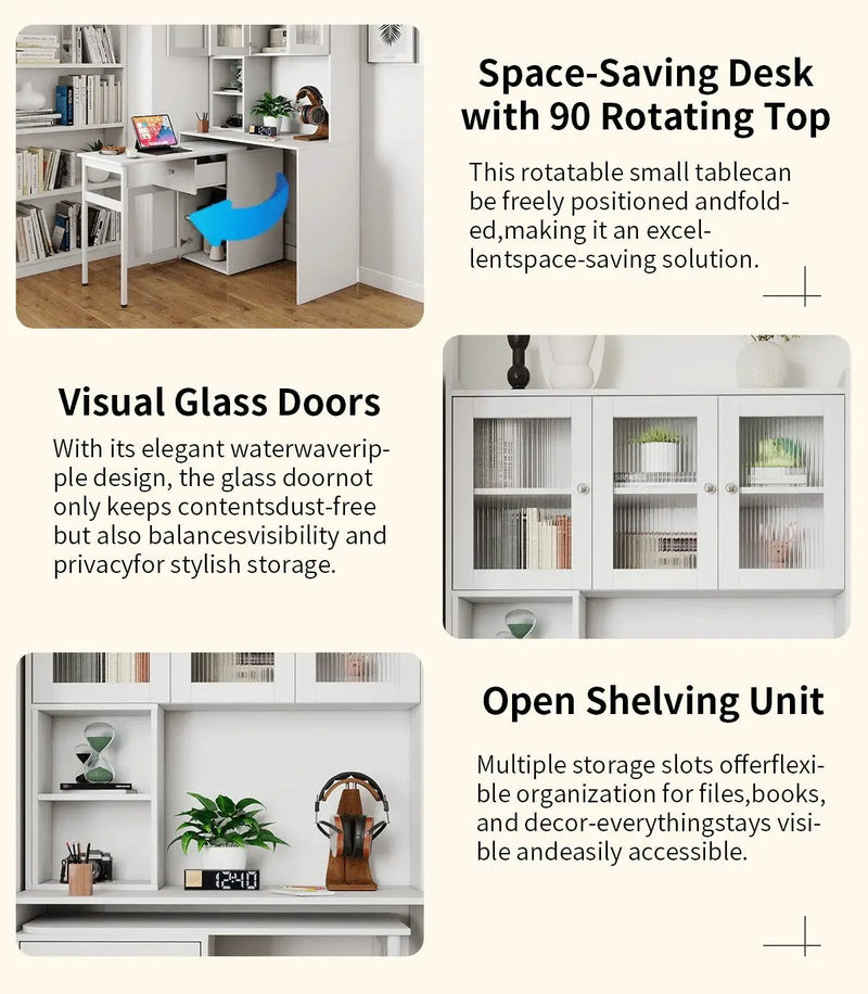 Computer Desk with Glass Door for Home Office or Study by HouseOfZazla