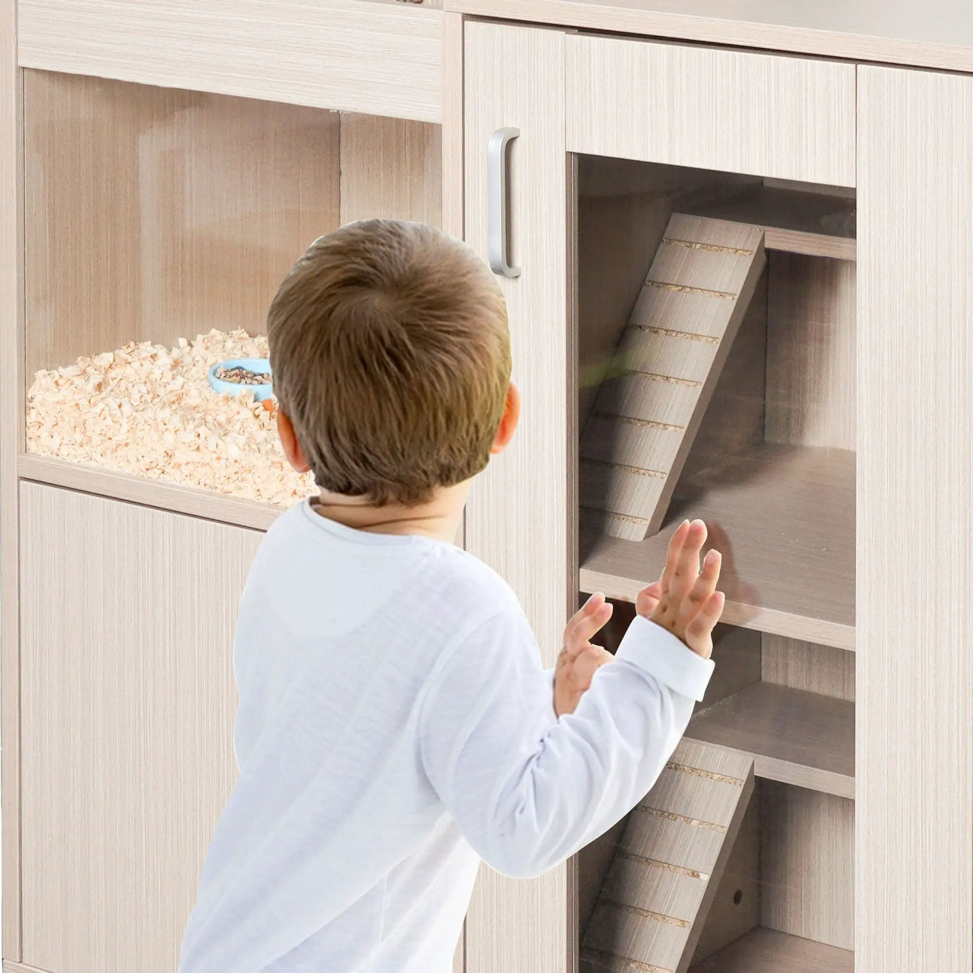4 Tier Hamster Cage With Acrylic Windows And Storage Cabinet by HouseOfZazla
