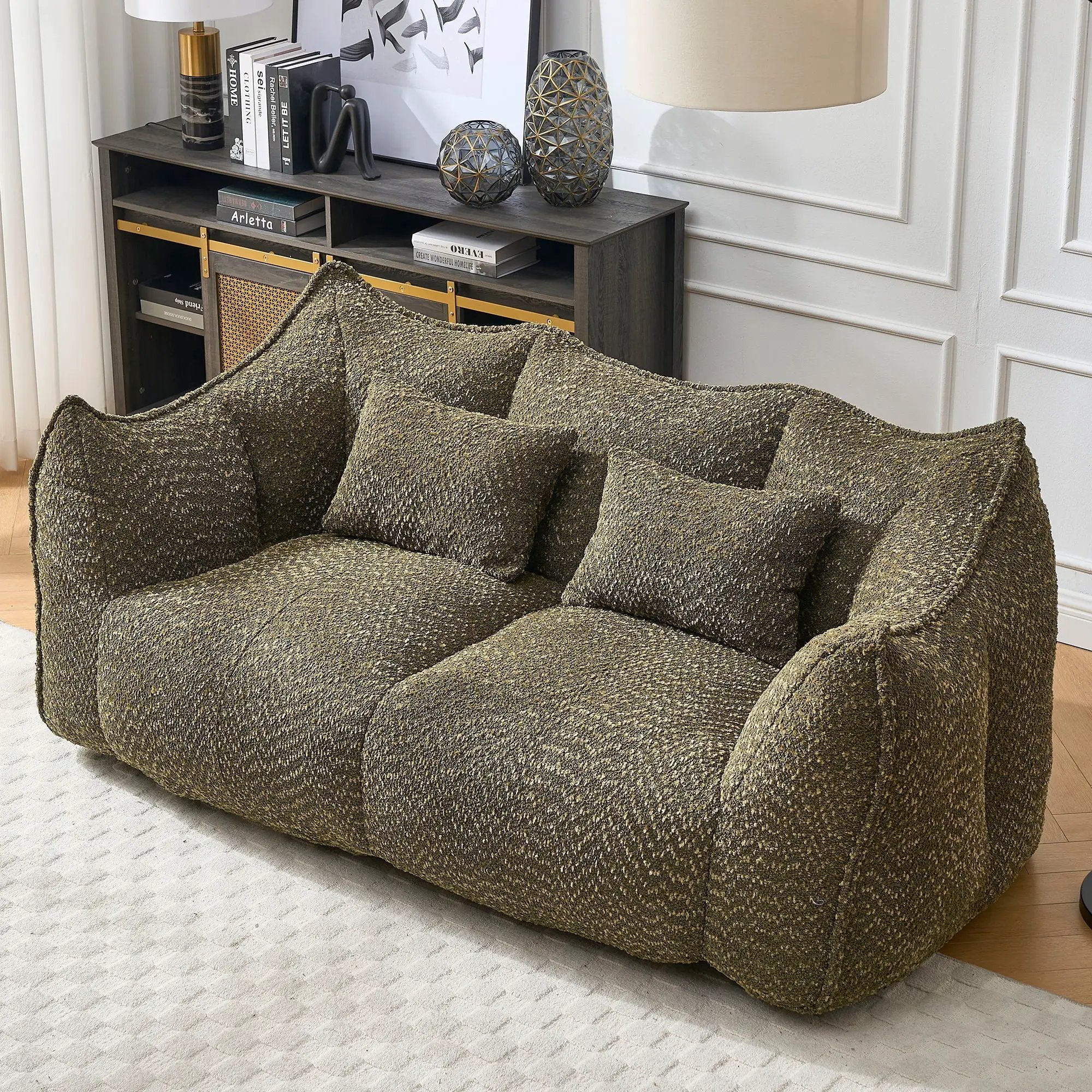 Comfortable Dual Beanbag Chair With High Resilience Foam Core For 2 People by HouseOfZazla
