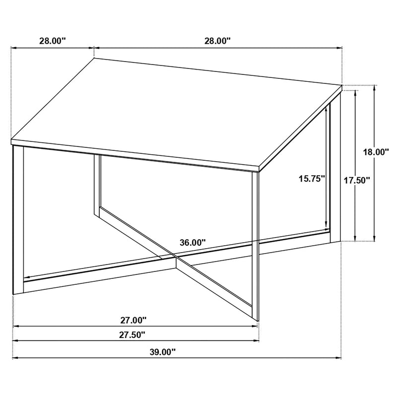 Tobin Square Marble Top Coffee Table White and Black by Unique Piece Furniture