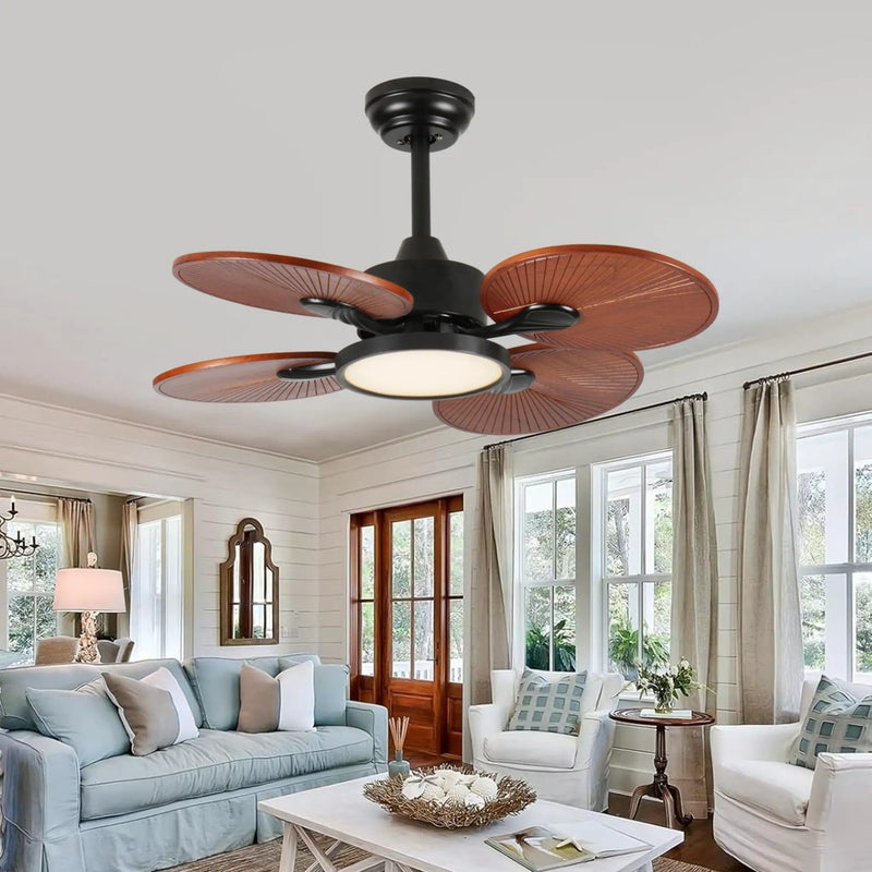 33-Inch Ceiling Fan with Light and 5 Solid Wood Blades by HouseOfZazla