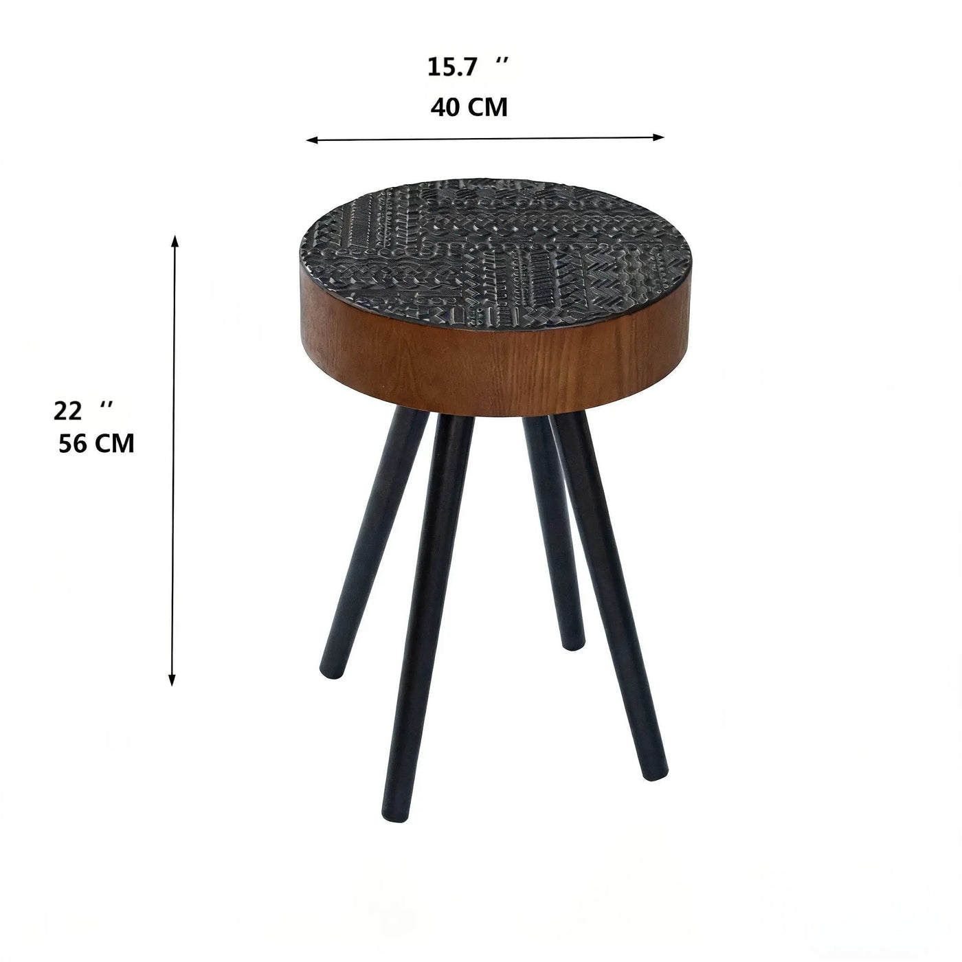 Round Coffee Table With Carved Top For Living Room by HouseOfZazla