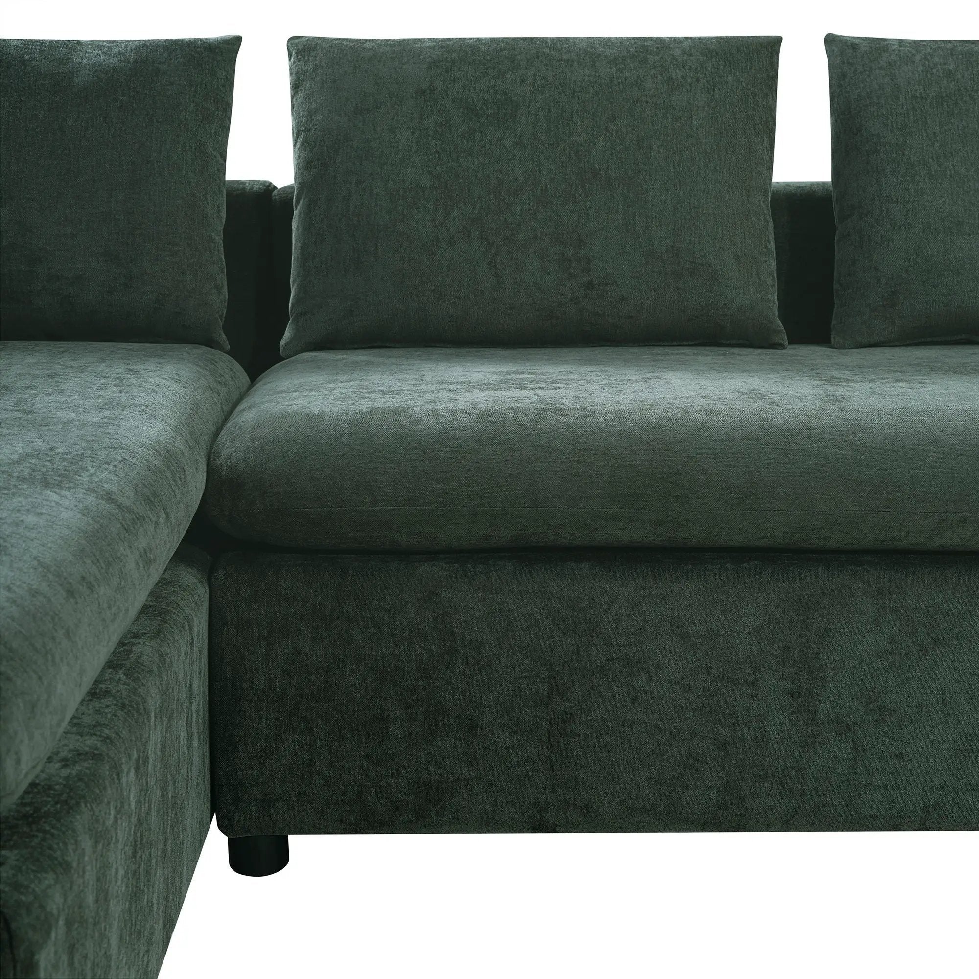 Modern L Shaped Sectional Sofa With Upholstery And Wooden Storage by HouseOfZazla