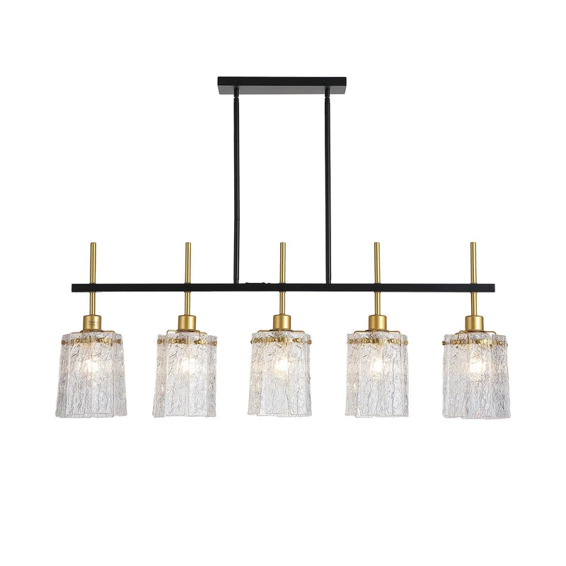 Chandelier 5 Light, Fixture Over Table - Black / Gold by Unique Piece Furniture