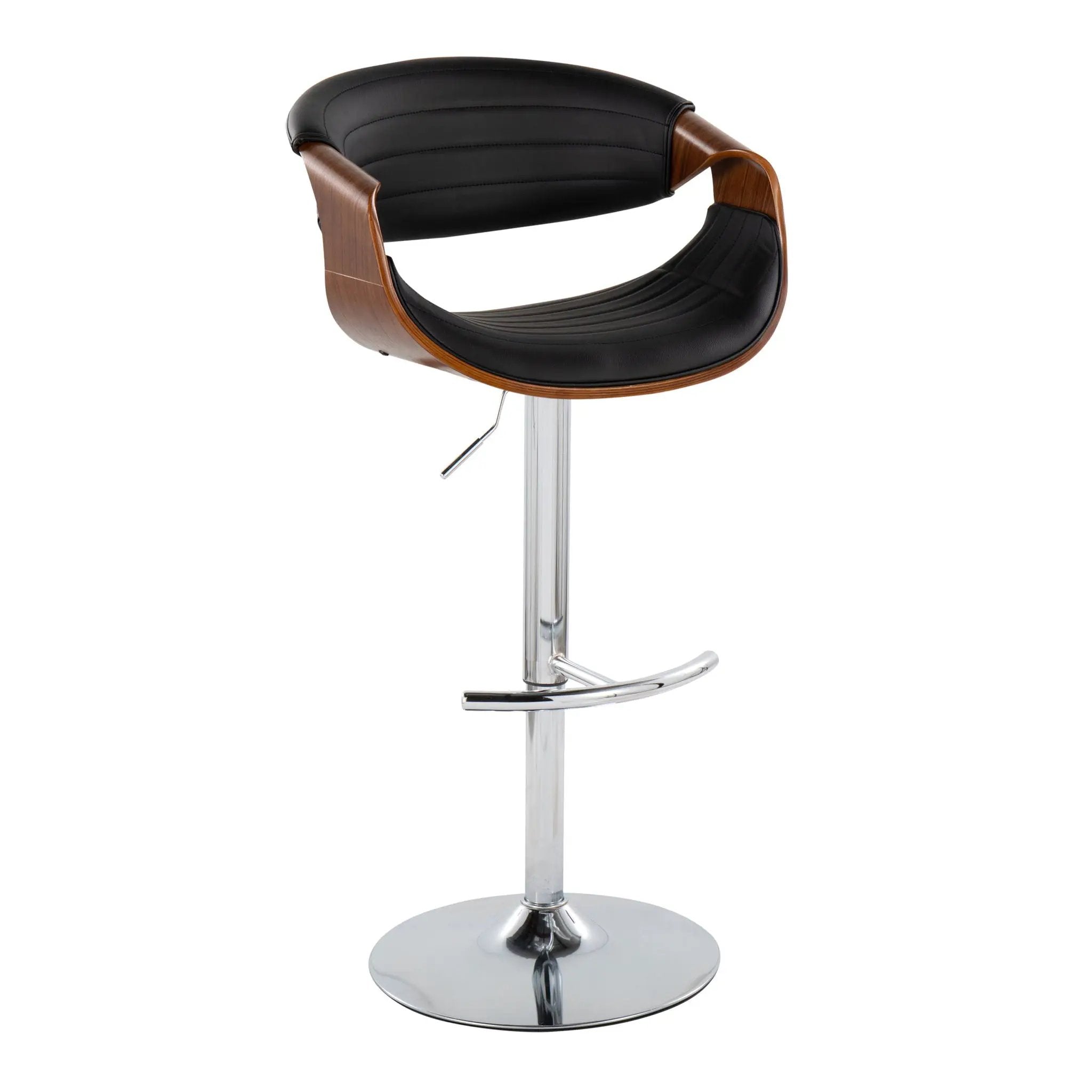 Symphony - Mid Century Modern Adjustable Barstool & Swivel With Rounded T Footrest (Set of 2) by HouseOfZazla
